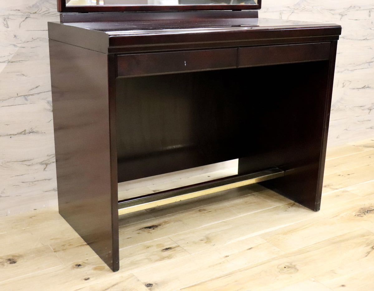 GMFH449○モリシゲ / MORISHIGE ローランド ドレッサー 化粧台 鏡台 樺材 アームレスチェア 椅子 ファブリック 定価約31万 在庫品