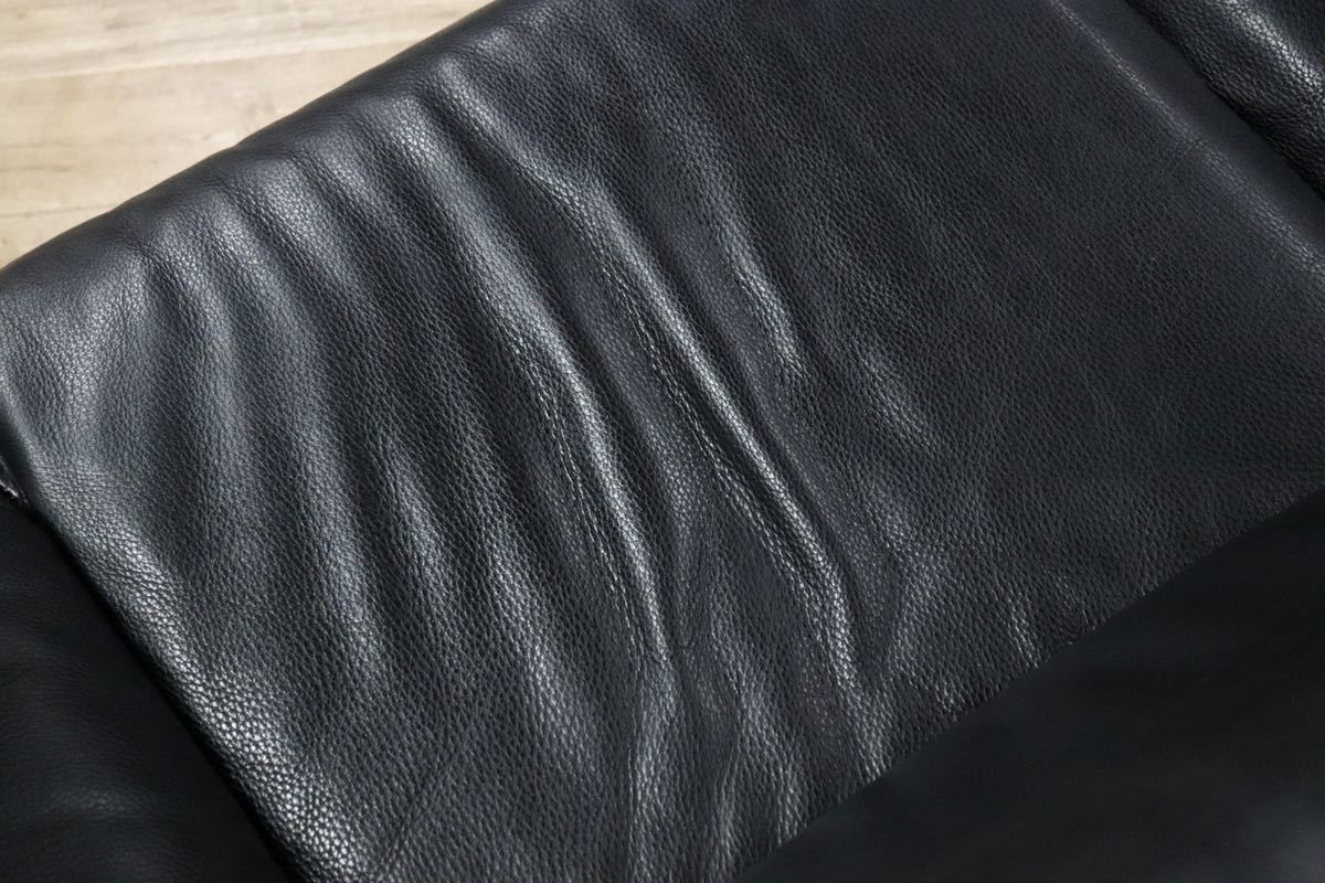 GMGN17○NICOLETTI / ニコレッティ Dream 2.5人掛けソファ ラブソファ 黒 本革 イタリア モダン 高級家具 定価約63万 美品