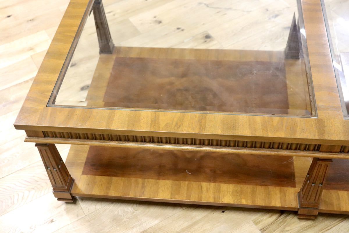 GMFS410○DREXEL HERITAGE / ドレクセルヘリテイジ センターテーブル ガラステーブル リビング 応接 テーブル 定価約60万