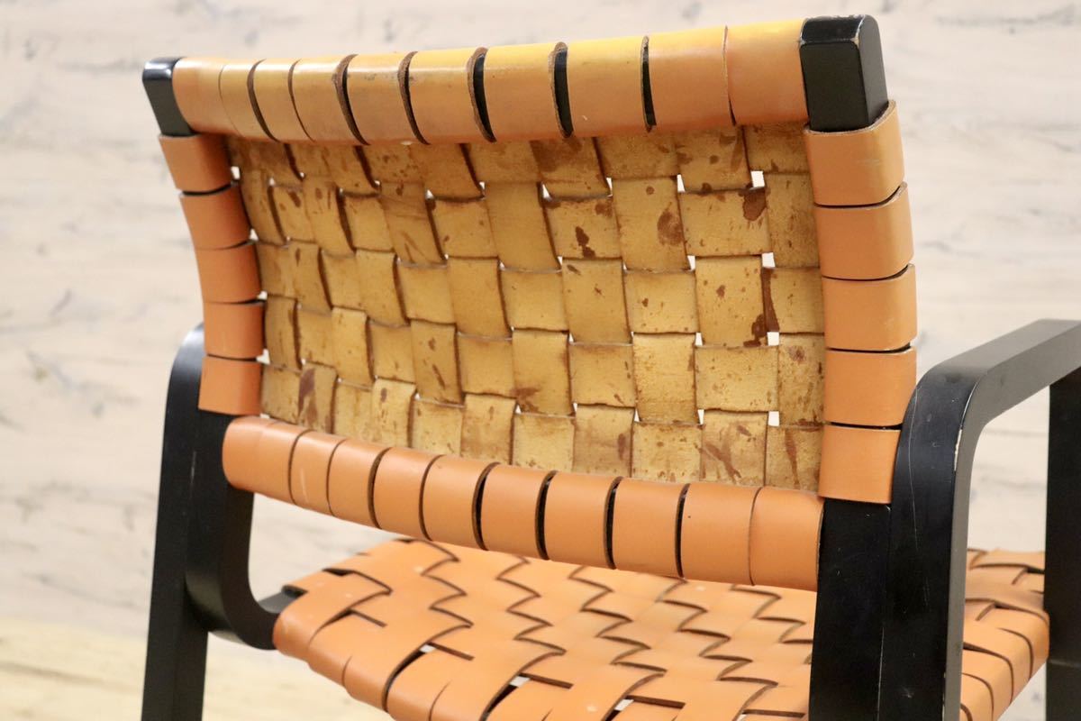 GMGN30B○arflex / アルフレックス NTチェア アームチェア 椅子 革張り 川上元美 イタリア モダン ヴィンテージ 人気モデル 定価約16.3万