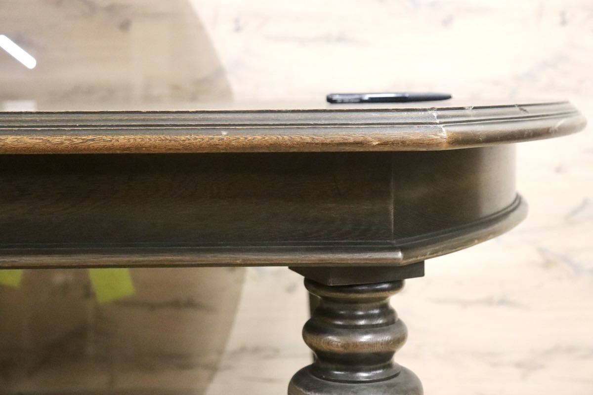 GMFS412○神戸家具 洋家具 ダイニングテーブル 食卓テーブル 楢材 無垢 クラシック ヴィンテージ 作業台 店舗什器