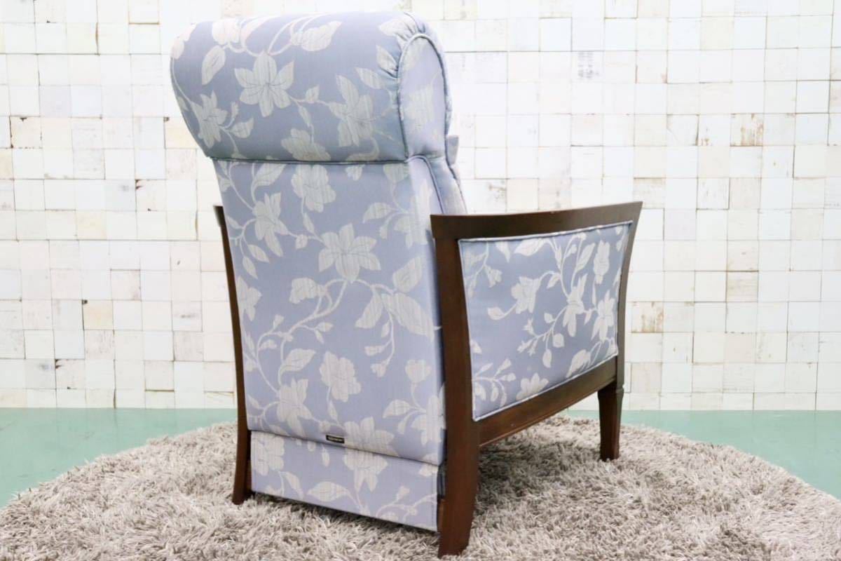 GMGS2○maruni / マルニ 地中海 1人掛けソファ シングルソファ リクライニングチェア 椅子 ファブリック 花柄 エレガント クラシック