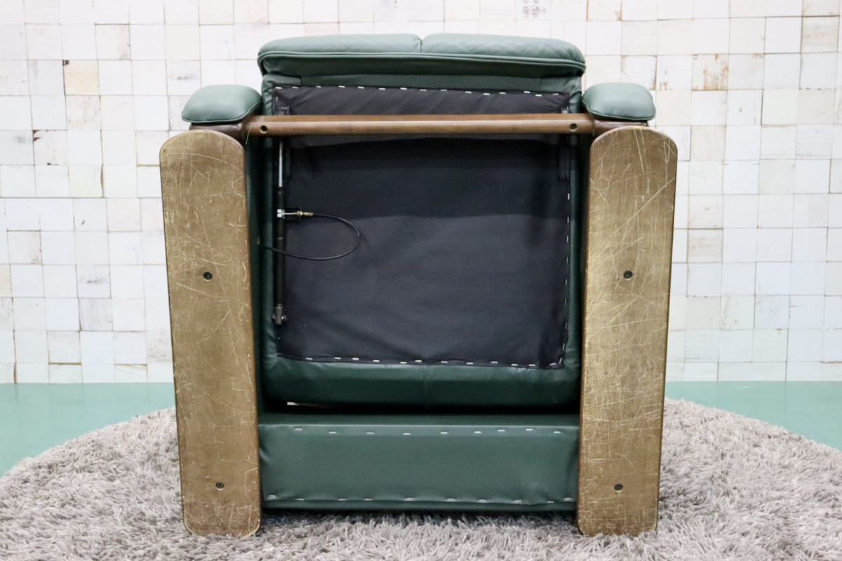 GMFS408E○冨士ファニチア / FUJI FANITURE 1人掛けソファ シングルソファ リクライニングソファ 本革 グリーン モダン 国産家具