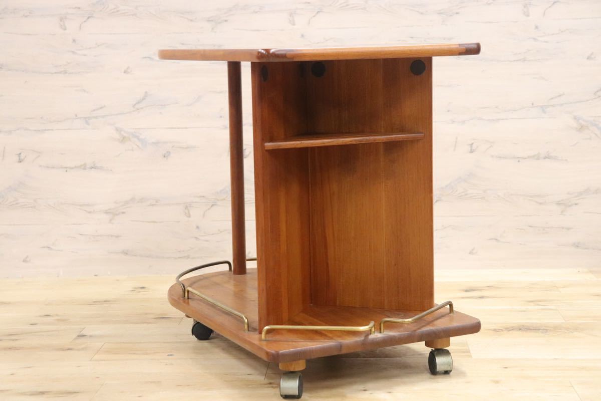 GMFN326○北欧ヴィンテージ サービスワゴン 配膳ワゴン コーヒーテーブル ラック サイドテーブル チーク材 北欧スタイル