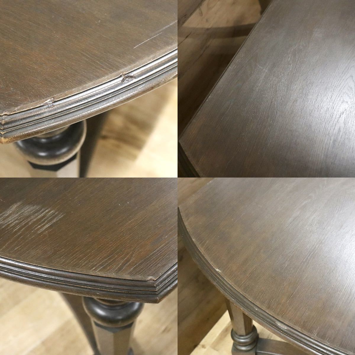 GMFS412○神戸家具 洋家具 ダイニングテーブル 食卓テーブル 楢材 無垢 クラシック ヴィンテージ 作業台 店舗什器