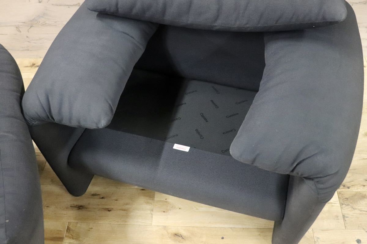 GMFK588A○Cassina / カッシーナ 675 MARALUNGA マラルンガ 1人掛けソファ ファブリック ヴィコ・マジストレッティ 定価約90万 美品