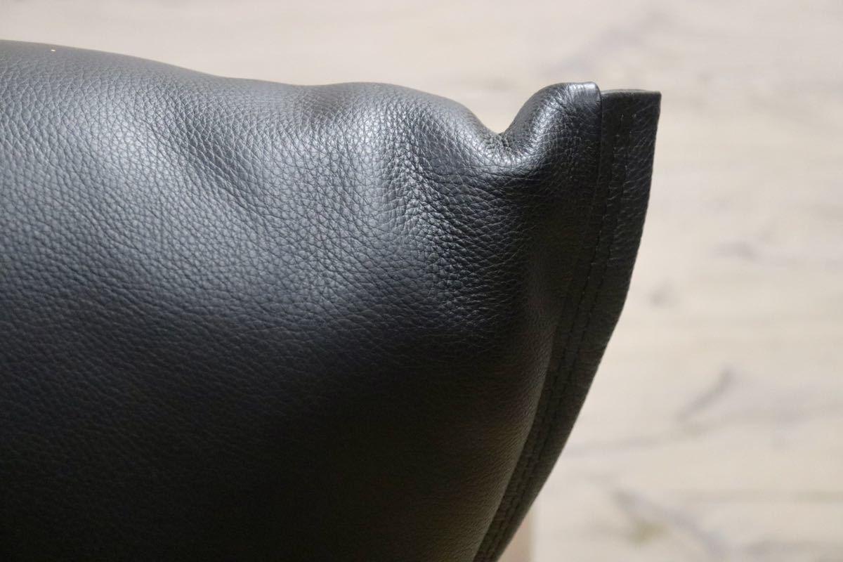 GMGN27○モリシゲ / MORISHIGE Gアーク 3人掛けソファ トリプルソファ 総革 IDC大塚家具 黒 長椅子 定価約64万 展示品