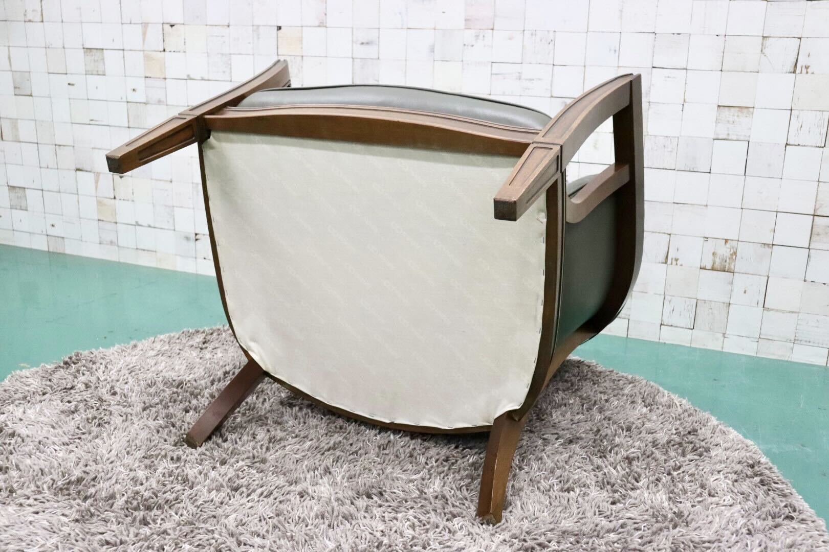 GMGF1○maruni / マルニ ROYAL ロイヤル シャルル 地中海 1人掛けソファ ラウンジチェア 本革 クラシック 国産家具 定価約43万