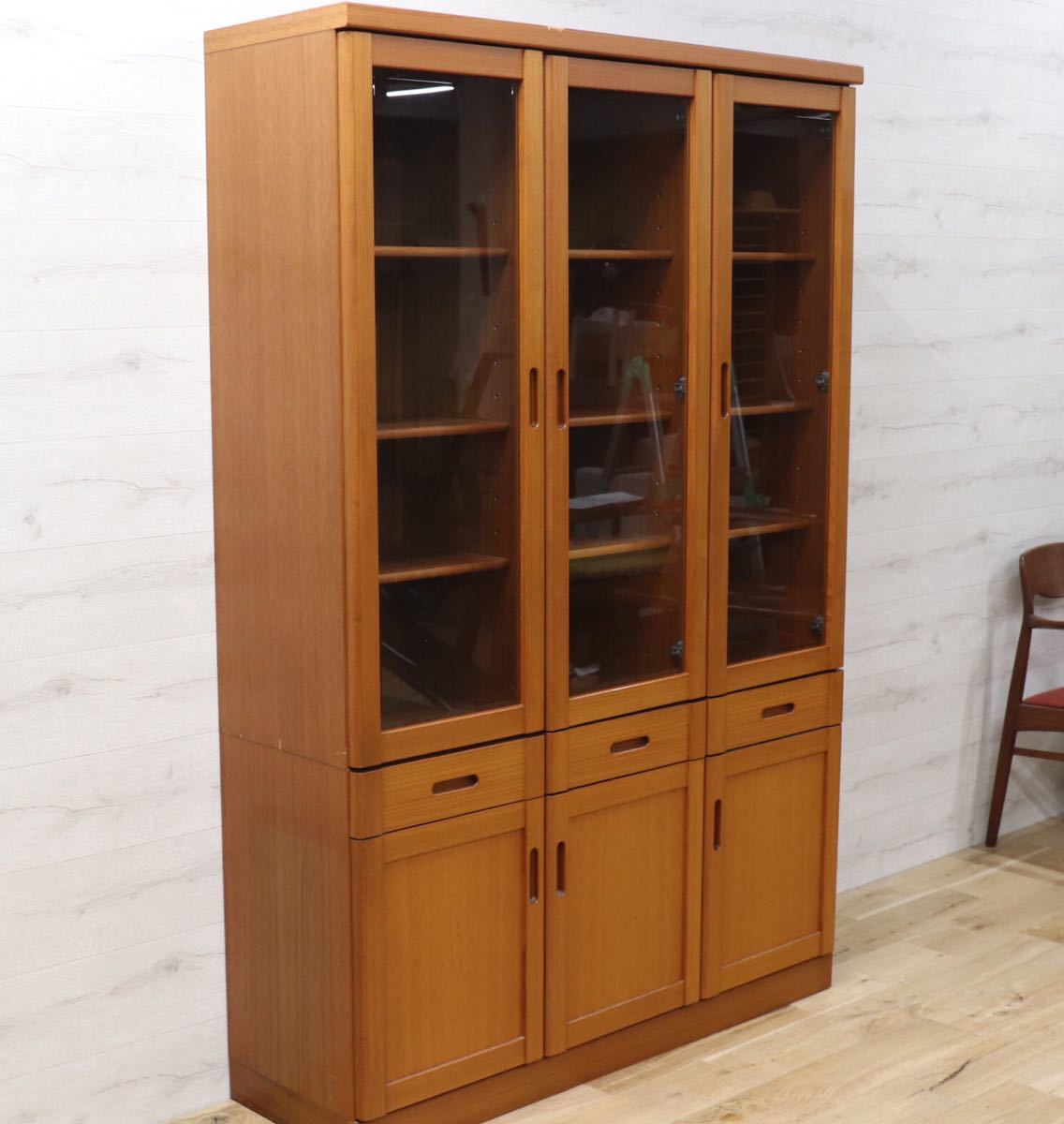 GMET77○TEAKWOOD TOTAL FURNITURE / LIME-LIGHT FUKAZAWA WOOD WORKING 書棚 本棚 飾り棚 チーク材 北欧スタイル ビンテージ 家具