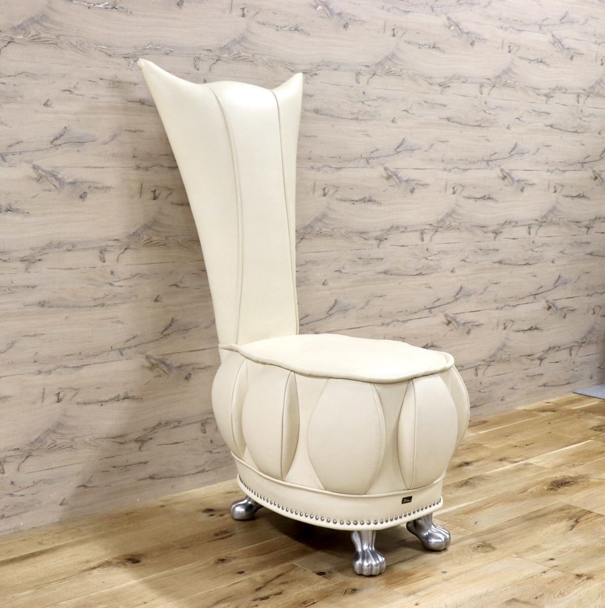 GMFH306A○Bretz / ブレッツ イージーチェア ラッキー ダイニングチェア ユーロカーサ取扱い ハイバック 総革 アイボリー ドイツ 希少