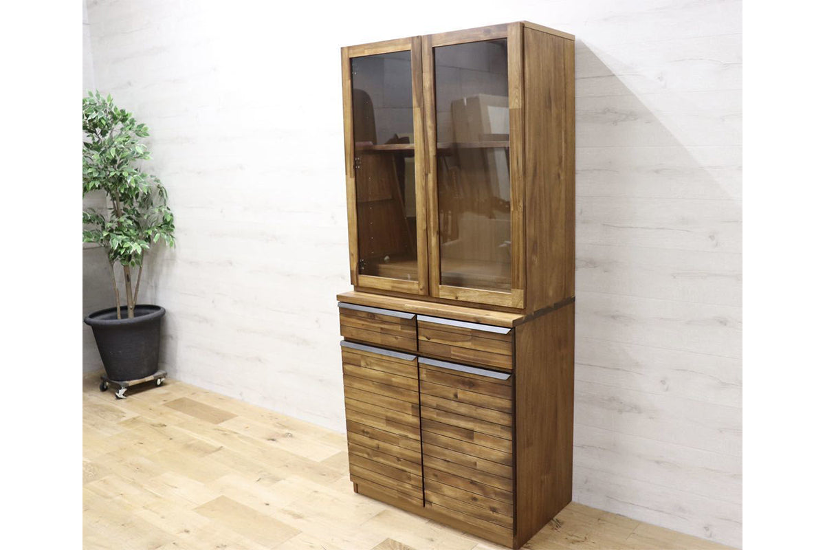 GMFK195○unico / ウニコ SWELLA スエラ キッチン収納 カップボード 食器棚 リビング収納 北欧 スタイル 展示品 定価約12万