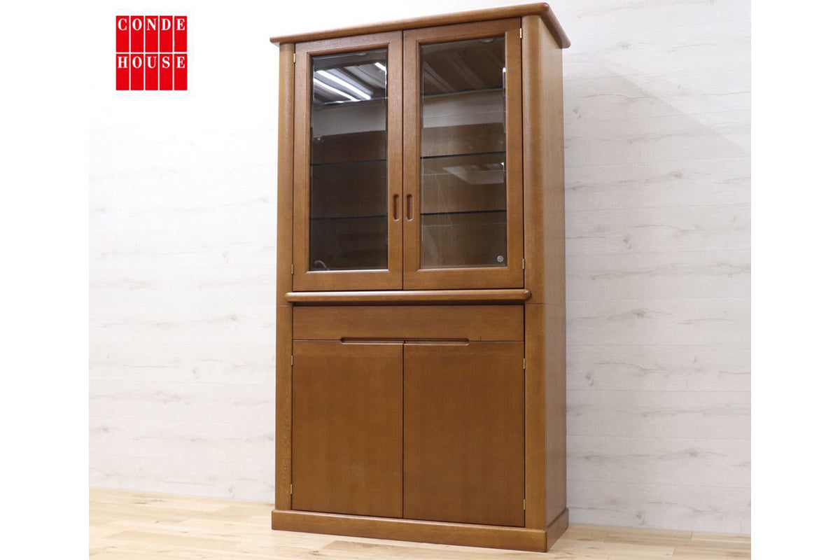GMET105○CONDE HOUSE / カンディハウス インテリアセンター キャビネット 飾り棚 北海道旭川 楢材 キュリオケース