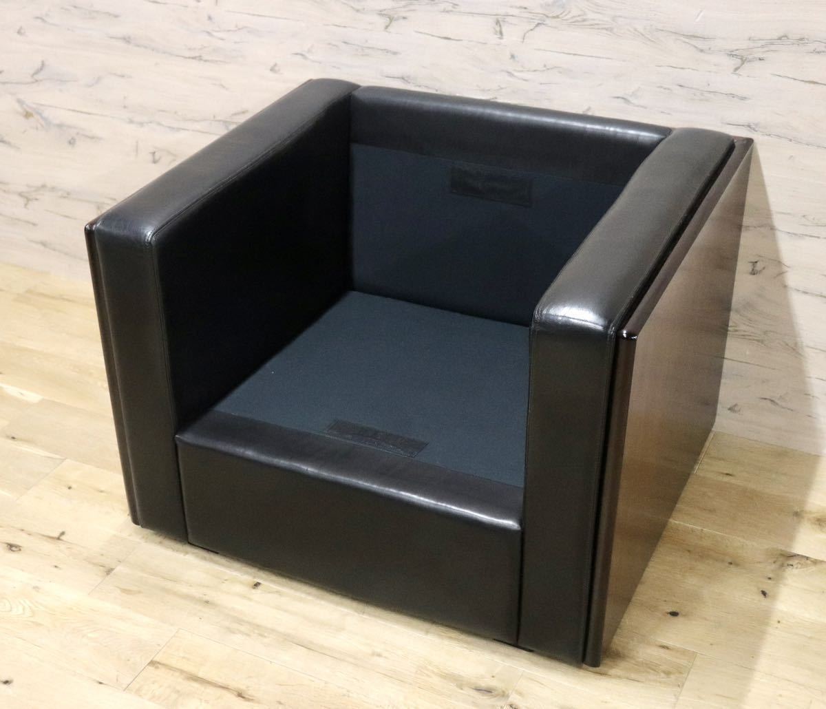 GMFK786A○okamura / オカムラ 1人掛けソファ シングルソファ アームチェア ラウンジチェア 本革 応接 ローズウッド オフィス 高級家具
