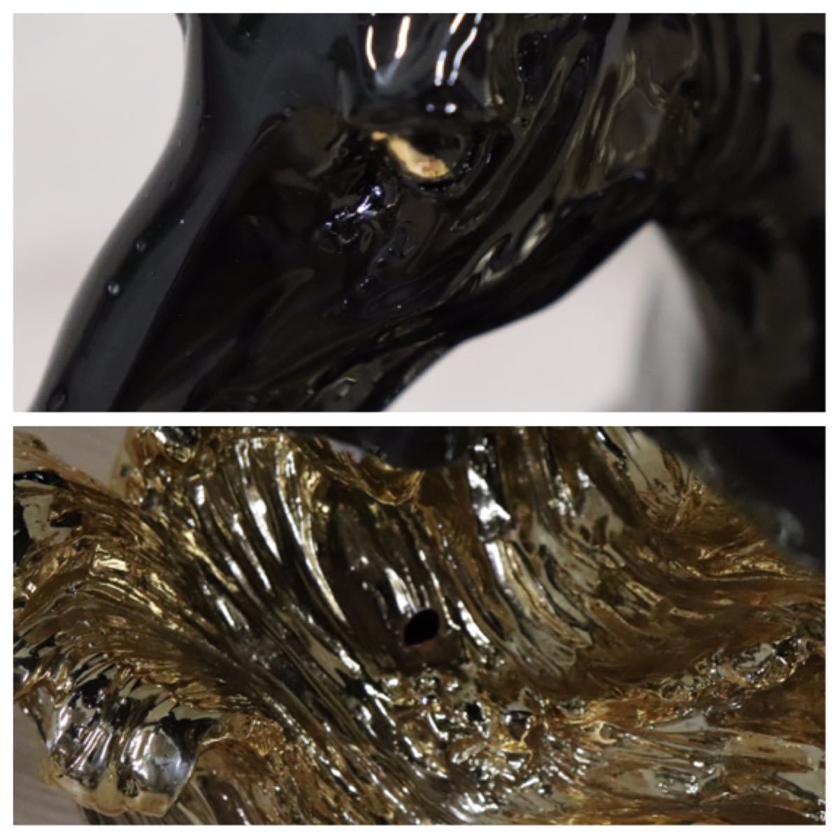 GMDTM31B ○ 飯田商事 iida 置物 馬 樹脂製 ブラック&金色 インテリア オブジェ 輸入雑貨