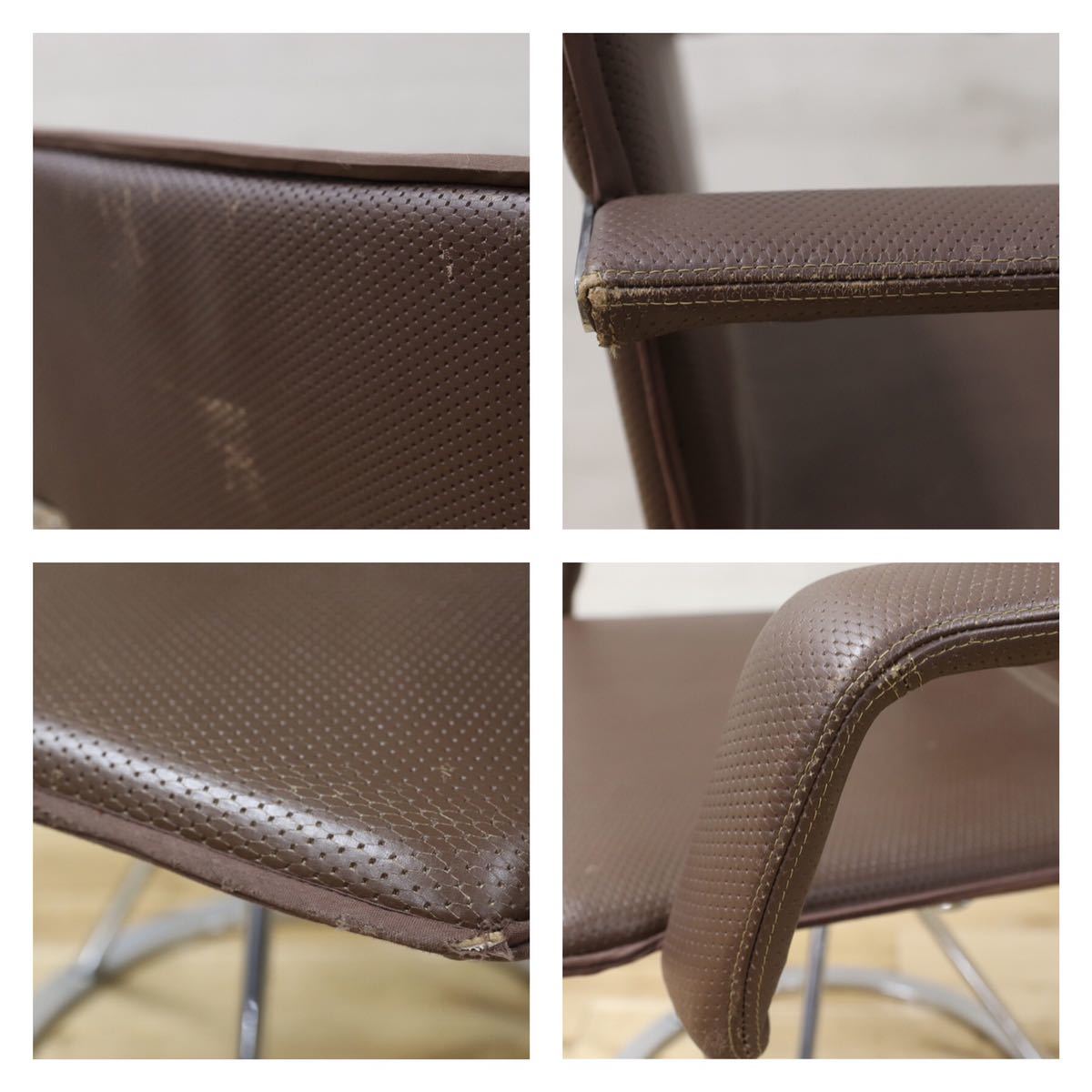 GMEK259D○Saporiti Italia / サポリティ イタリア 回転式 レザーチェア 高級 モダン 希少 ヴィンテージ 椅子 アームチェア