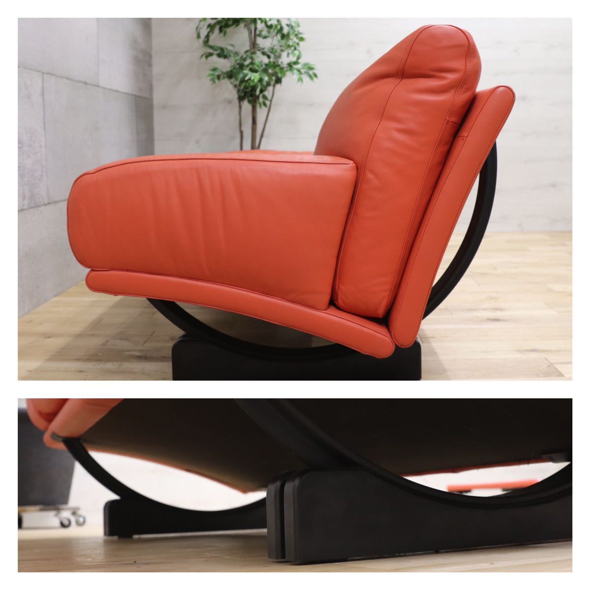 GMEK283○希少 Poltrona Frau / ポルトローナフラウ Tito Agnoli ティト アニョーリ 2人掛けソファ ラブソファ 2シーター 総革 イタリア製