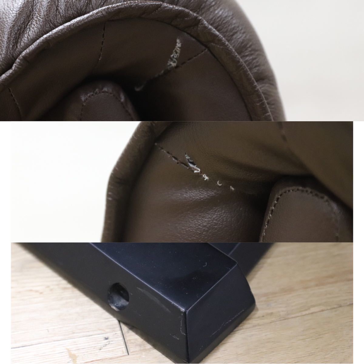 GMEN55B○内田洋行 / UCHIDA 高級 アームチェア 2脚セット ブラウン レザー 革張り カンチレバー 事務 オフィス 応接 書斎 定価約27万