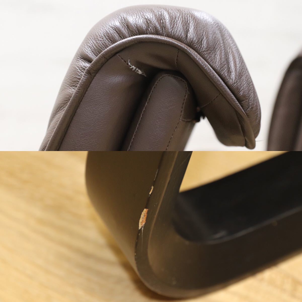 GMEN55E○内田洋行 / UCHIDA 高級 アームチェア 2脚セット ブラウン レザー 革張り カンチレバー 事務 オフィス 応接 書斎 定価約27万