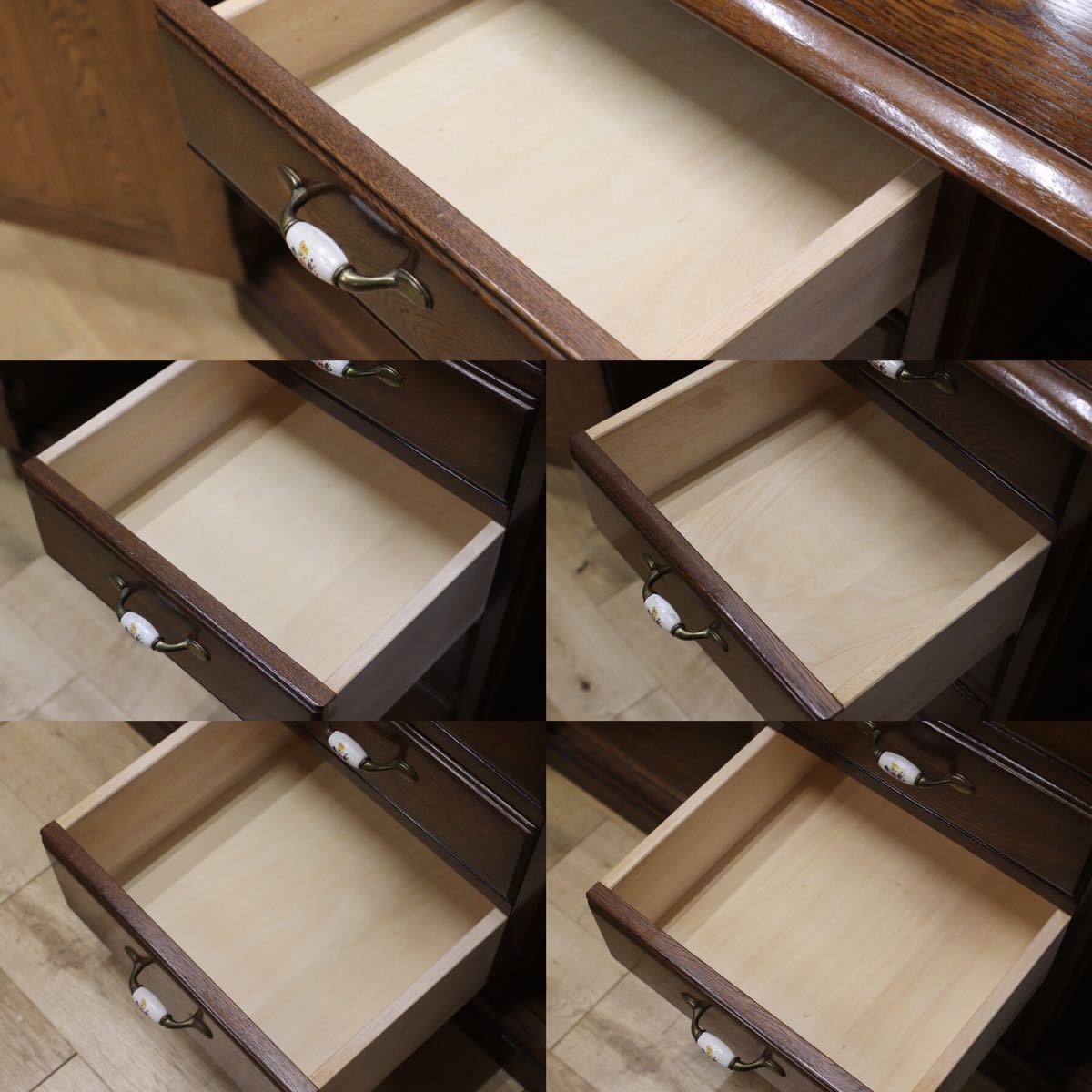 GMEN121○近藤工芸 / OAK Solid furniture 北海道旭川 キャビネット チェスト サイドボード リビングボード 楢材 オーク材 英国カントリー