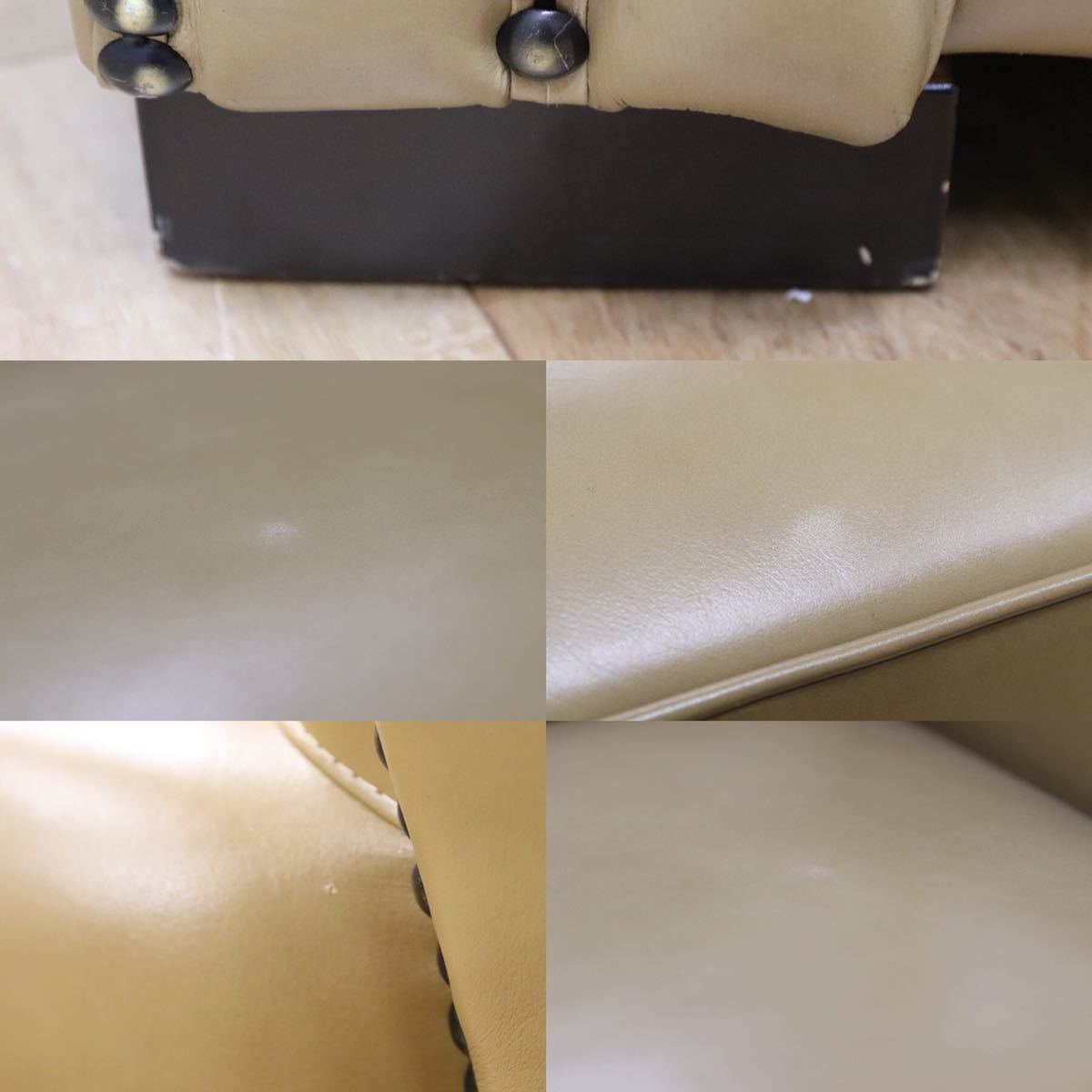 GMEK397B○富超居 FUYUEIU 台湾 シングルソファ 1人掛けソファ 本革 チェスター ラウンジチェア 希少 鋲打 英国スタイル