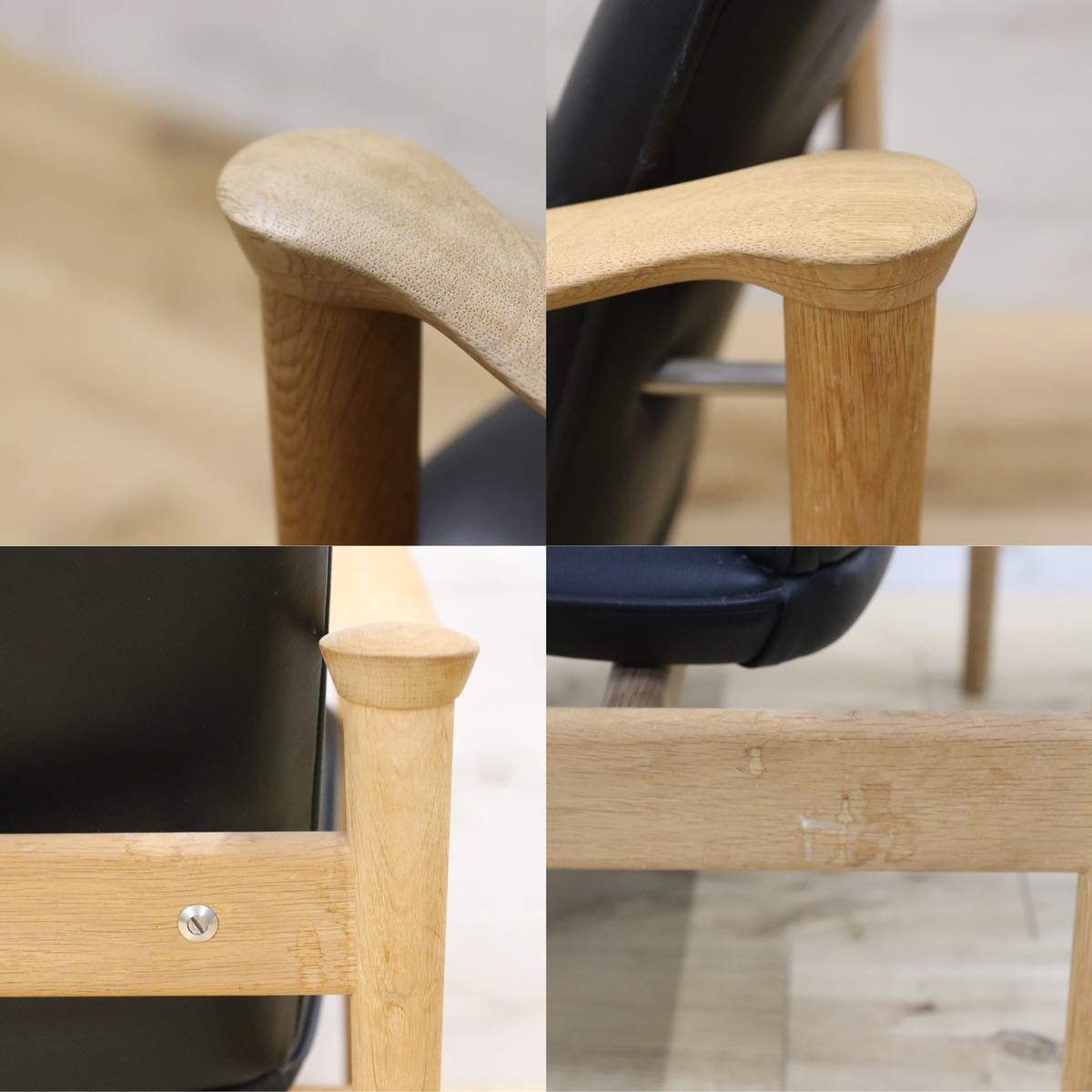 GMET232○ Fredrik Kayser / フレデリックカイザー イージーチェア Model 711 オーク材 本革 北欧ヴィンテージ デンマーク Easy Chair