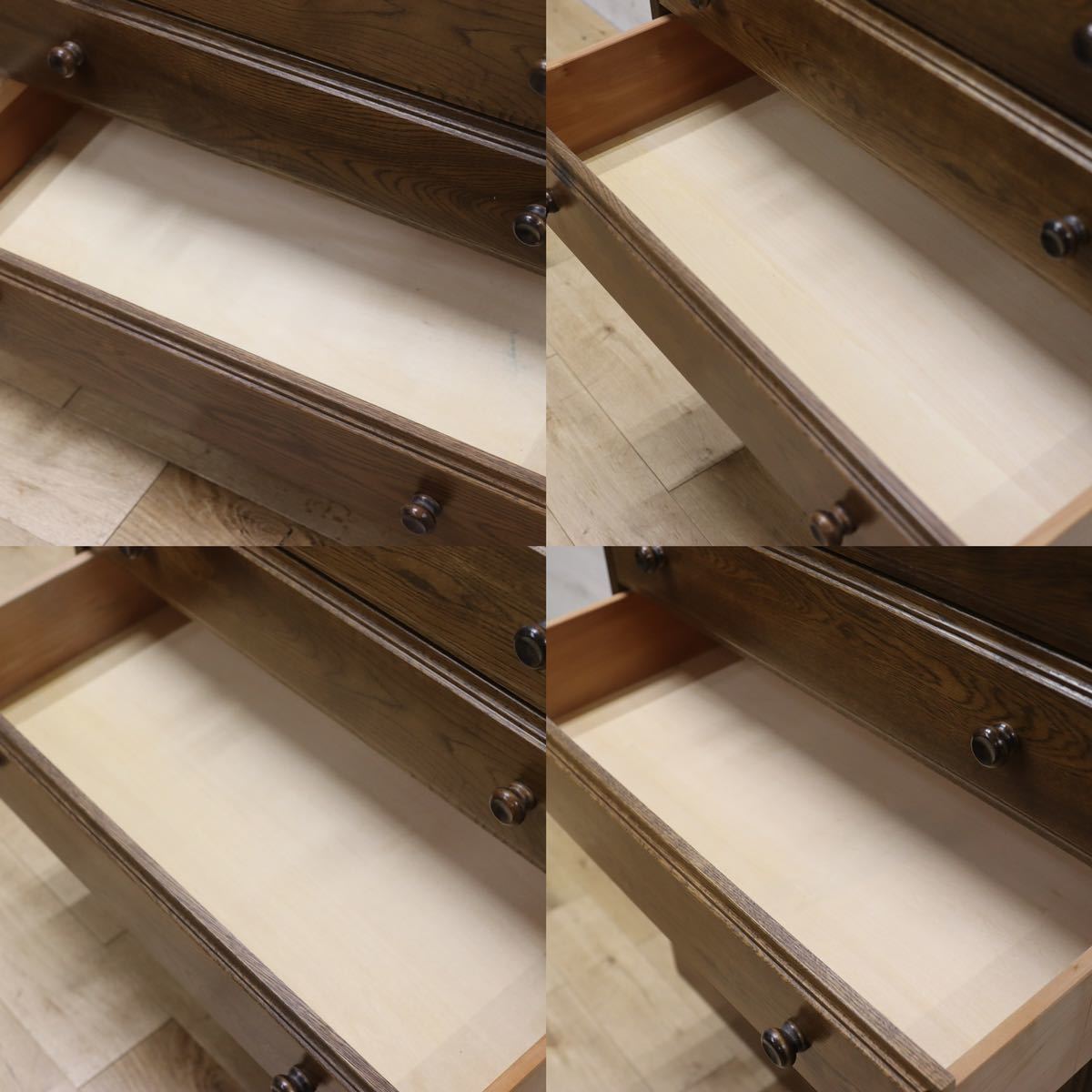GMET291○神戸洋家具 チェスト 整理箪笥 楢材突板 レトロ カントリー 古民家 カフェ ノスタルジック リビング収納