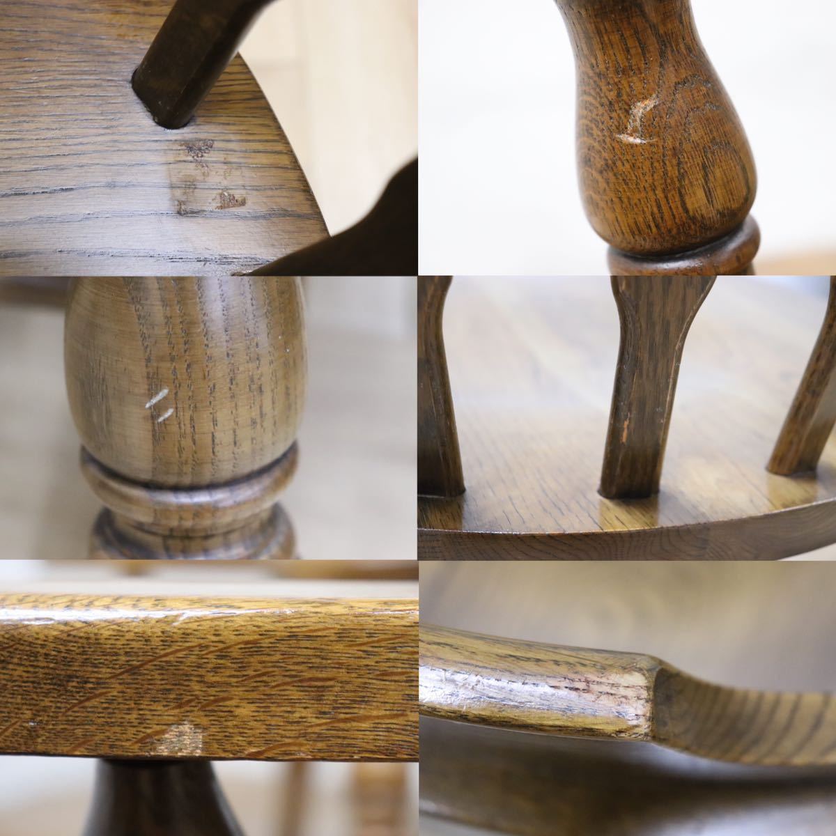 GMEK632A○太平 ダイニングチェア アームチェア ウィンザーチェア 椅子 4脚セット 飛騨家具 レトロ カントリー 古民家 アンティーク