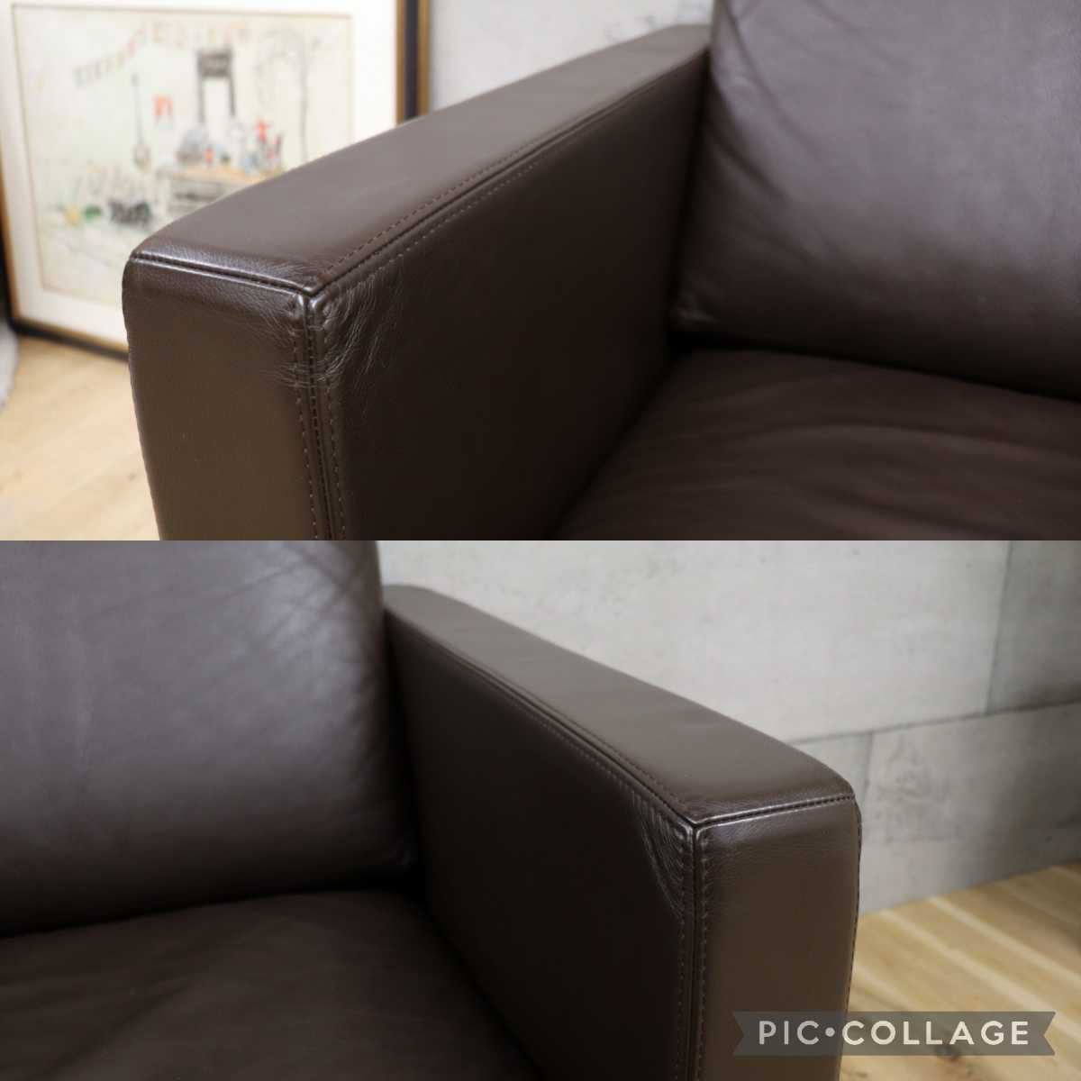 GMEK824A○Cassina / カッシーナ CATHERINE MEMMI カトリーヌ・メミシングルソファ 1人掛けソファ Dブラウン 本革 参考価格39~48万