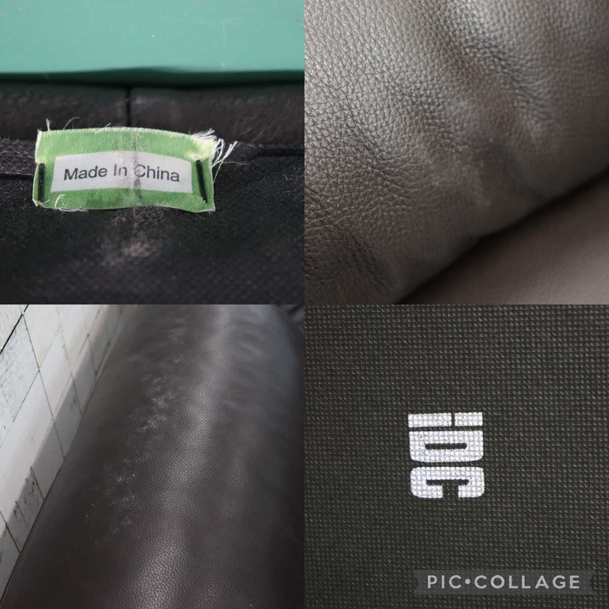 GMEK803○IDC大塚家具 アルバ 2.5人掛けソファ ラブソファ 総革 ダークブラウン 定価約17万