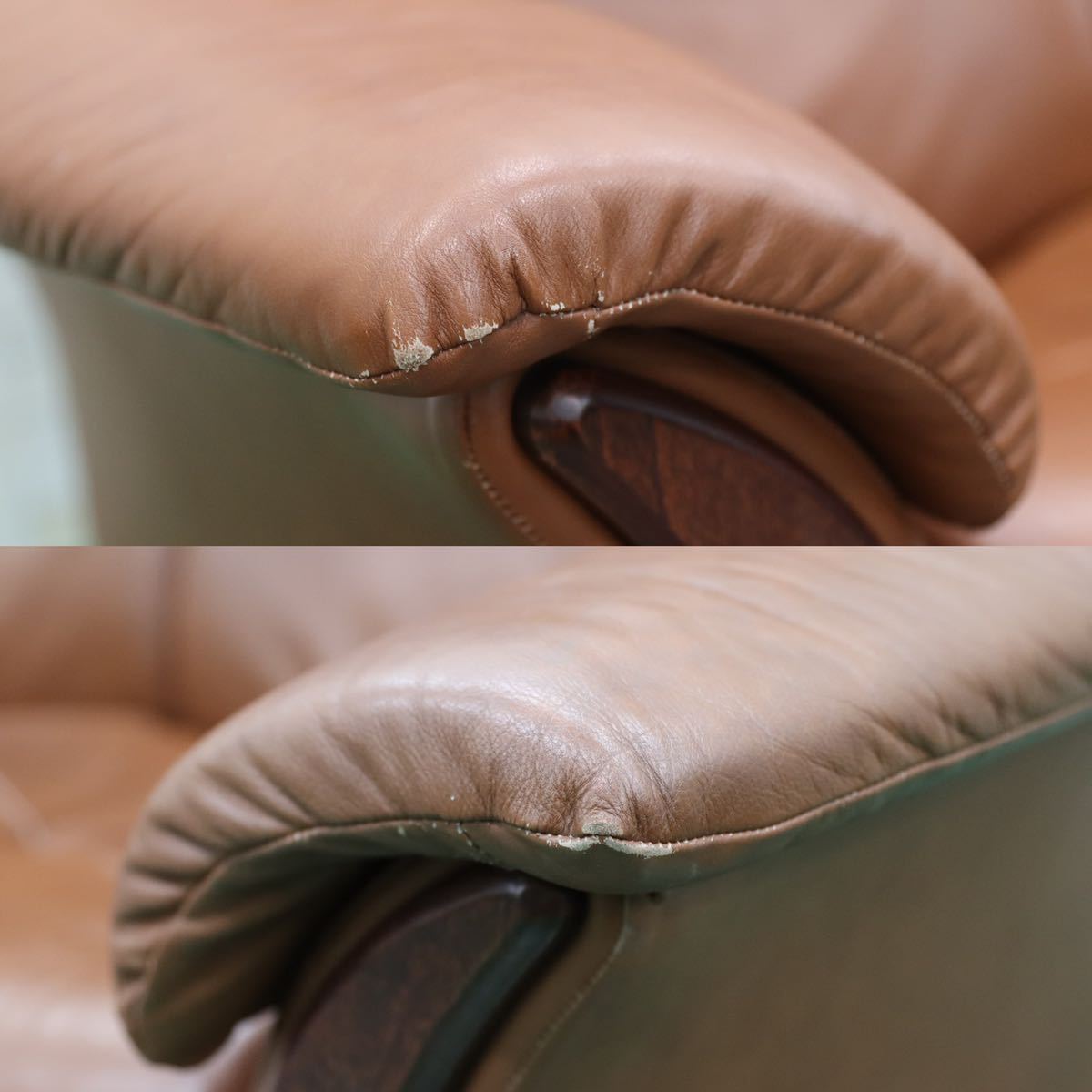 GMES5○Hjellegjerde / イエリアーダ シモンズ 3人掛けソファ トリプルソファ リクライニング 北欧 ノルウェー 希少 ヴィンテージ 総本革