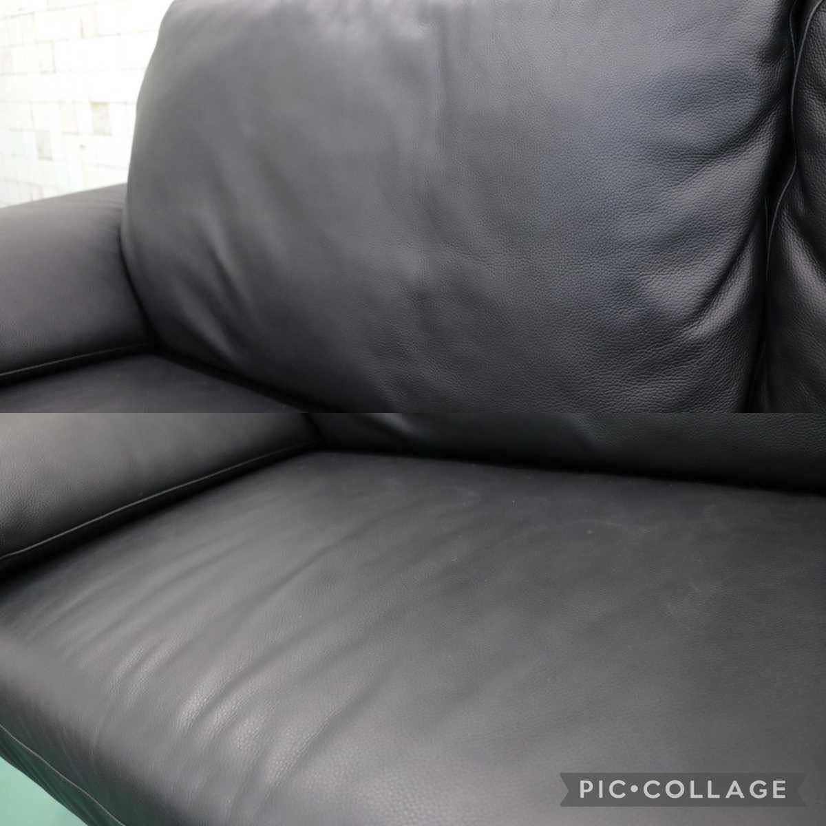 GMEH289B○HTL ワタリジャパン 3人掛けソファ トリプルソファ 黒本革 IDC大塚家具