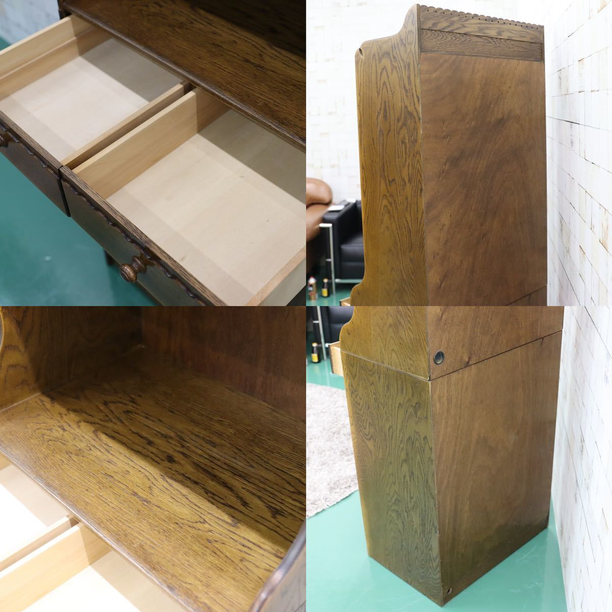 GMEH302○パリの雑貨屋 インテルナ南條 カップボード 食器棚 飾り棚 水屋棚 キャビネット カントリー 定価約17万