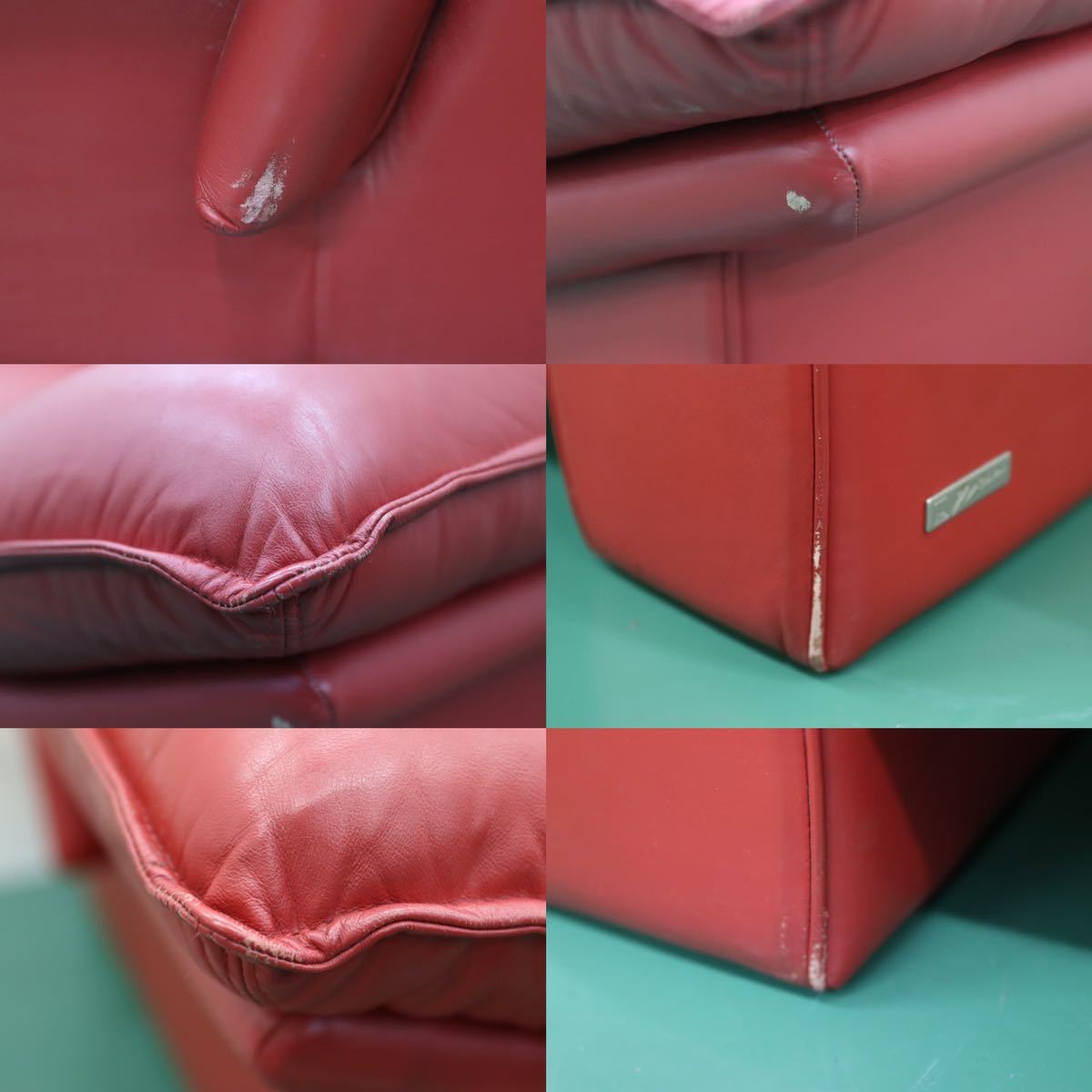 GMFS13○NICOLETTI / ニコレッティ Ambassador アンバサダー 3人掛けソファ トリプルソファ 総革 赤 イタリアモダン 参考定価約65万