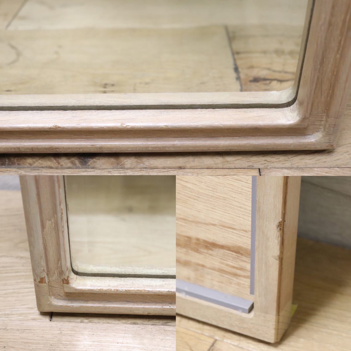 GMET380E○壁掛けミラー ウォールミラー 鏡 姿見 シンプルモダン 木製フレーム 大型ミラー オーク材 US クラシック 検)ドレクセル DREXEL