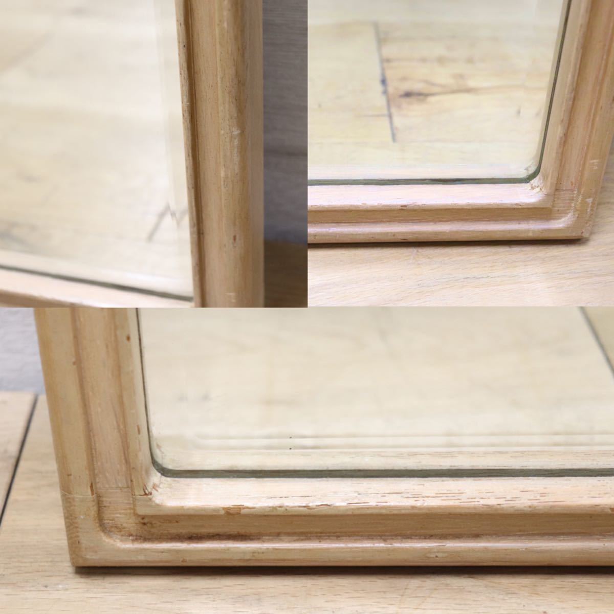 GMET380S○壁掛けミラー ウォールミラー 鏡 姿見 シンプルモダン 木製フレーム 大型ミラー オーク材 US クラシック 検)ドレクセル DREXEL