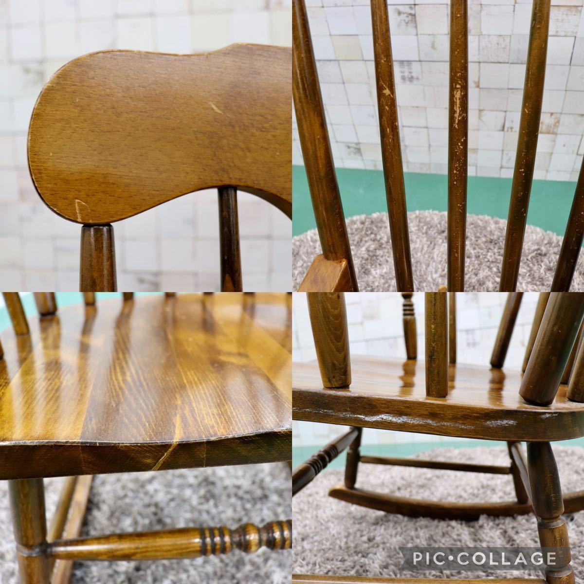 GMFN56○ヒダダイネット ロッキングチェア 揺り椅子 アンティーク チェア 椅子 木製 カントリー 古民家 飛騨家具