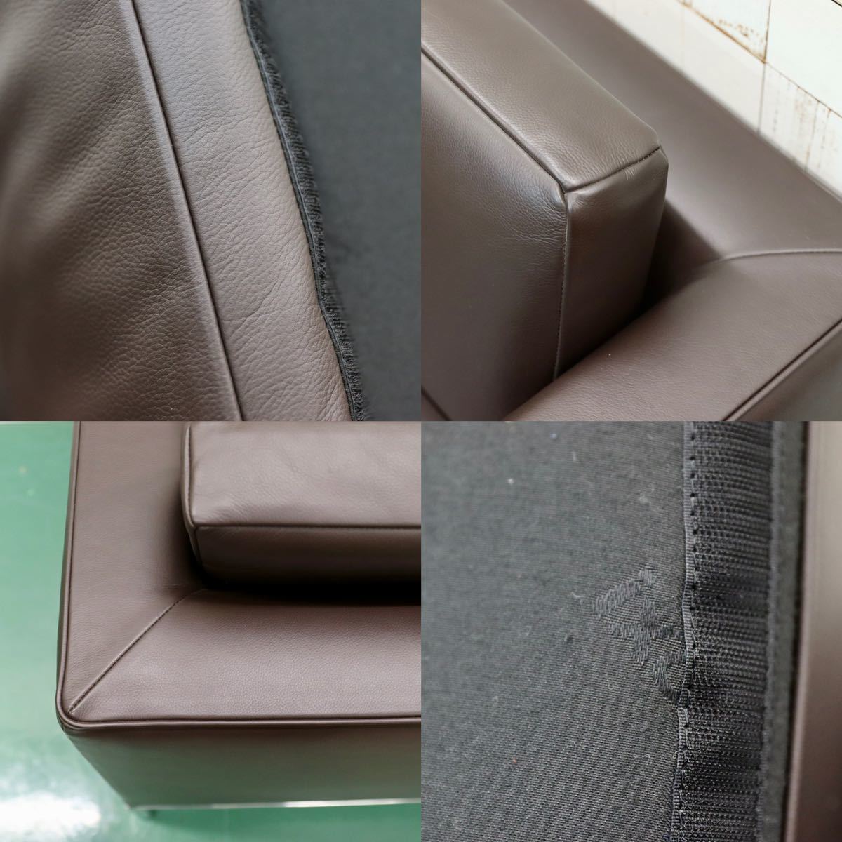GMFN67○Cassina / カッシーナ GRAB グラブ 3人掛けソファ トリプルソファ ダークブラウン 総革 定価約120万 短期展示品