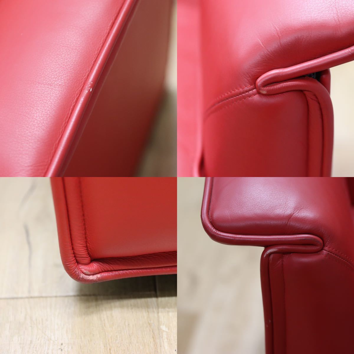 GMFN90B○B&B ITALIA Lauriana Lounge Chair by Afra & Tobia 超レア 1人掛けソファ ラウンジチェア 赤 本革 ヴィンテージ 展示品