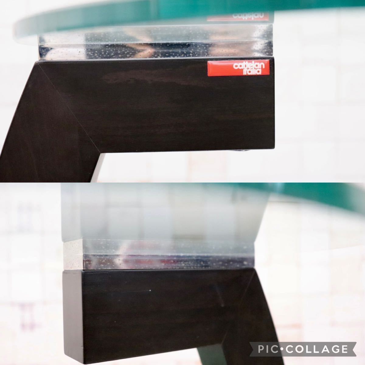 GMFS107○cattelan italia / カッテラン イタリア Zen サイドテーブル ガラス製 Giorgio Cattelan 定価約13万