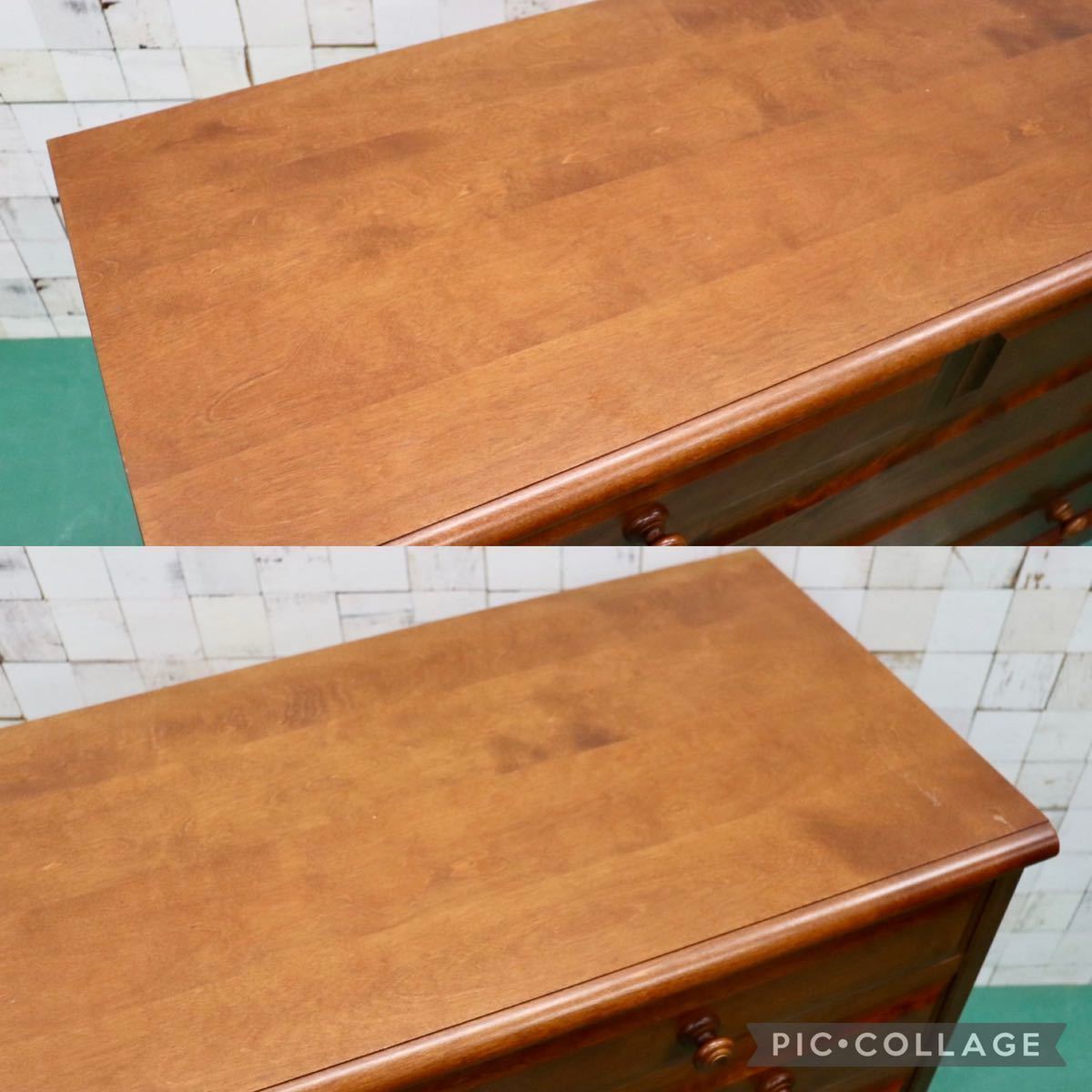 GMFS104○北海道民芸家具 4段チェスト 整理箪笥 収納家具 樺材 無垢 和家具 和室 和モダン 古民家 定価約24万