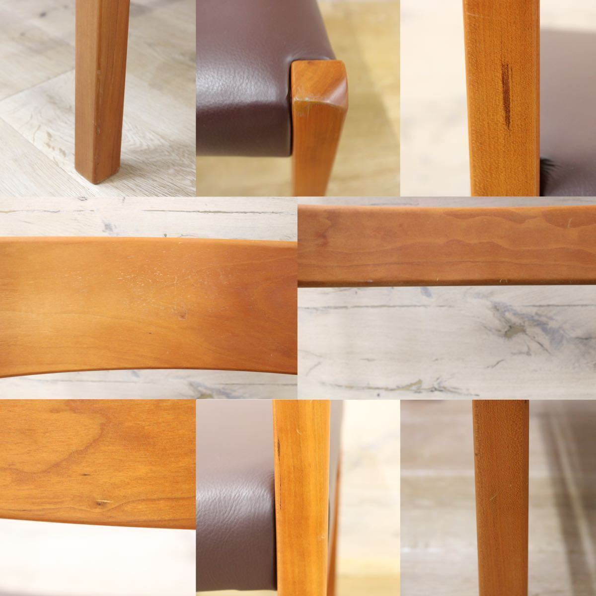 GMFF31○柏木工 / KASHIWA ELEL エレール ダイニングチェア アームレスチェア 椅子 チェリー材 レザー 展示品