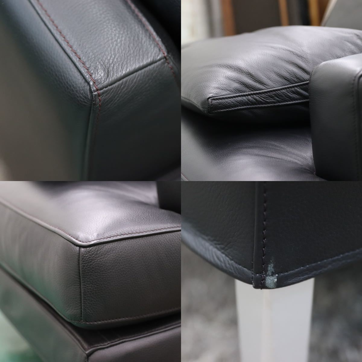 GMFF39○de sede / デセデ FSM FM270 1人掛けソファ シングルソファ ラウンジチェア IDC大塚家具 北欧 黒 本革 定価約62万 展示品