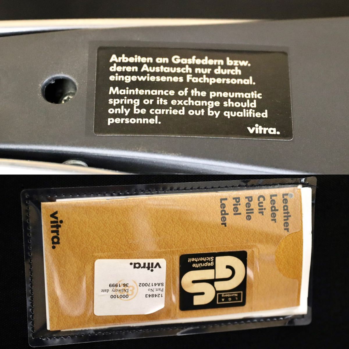 GMFH160○Vitra / ヴィトラ Meda メダ アルベルト・メダ デスクチェア ワークチェア 書斎椅子 本革 背面布 約30万 高級 エグゼクティブ