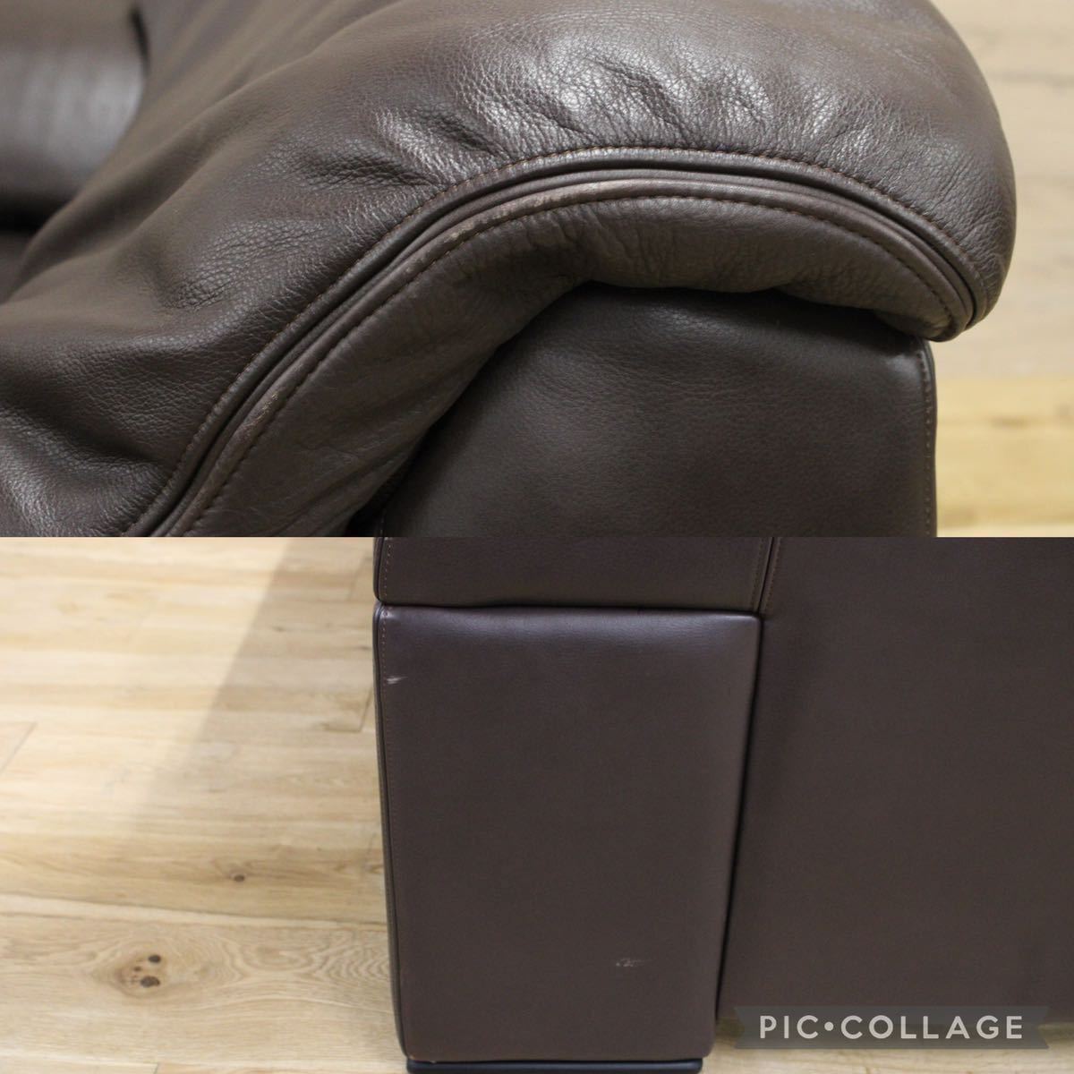 GMFN10G○karimoku / カリモク 1人掛けソファ シングルソファ 総本革 定価約27万 応接 肘掛け椅子 高級 家具 モダン 廃番