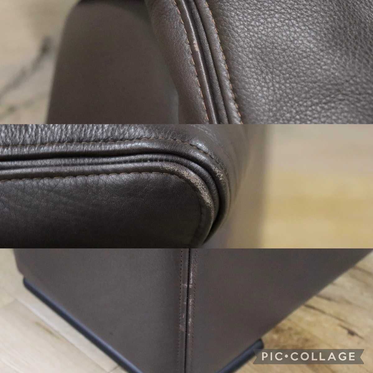 GMFN10I○karimoku / カリモク 1人掛けソファ シングルソファ 総本革 定価約27万 応接 肘掛け椅子 高級 家具 モダン 廃番