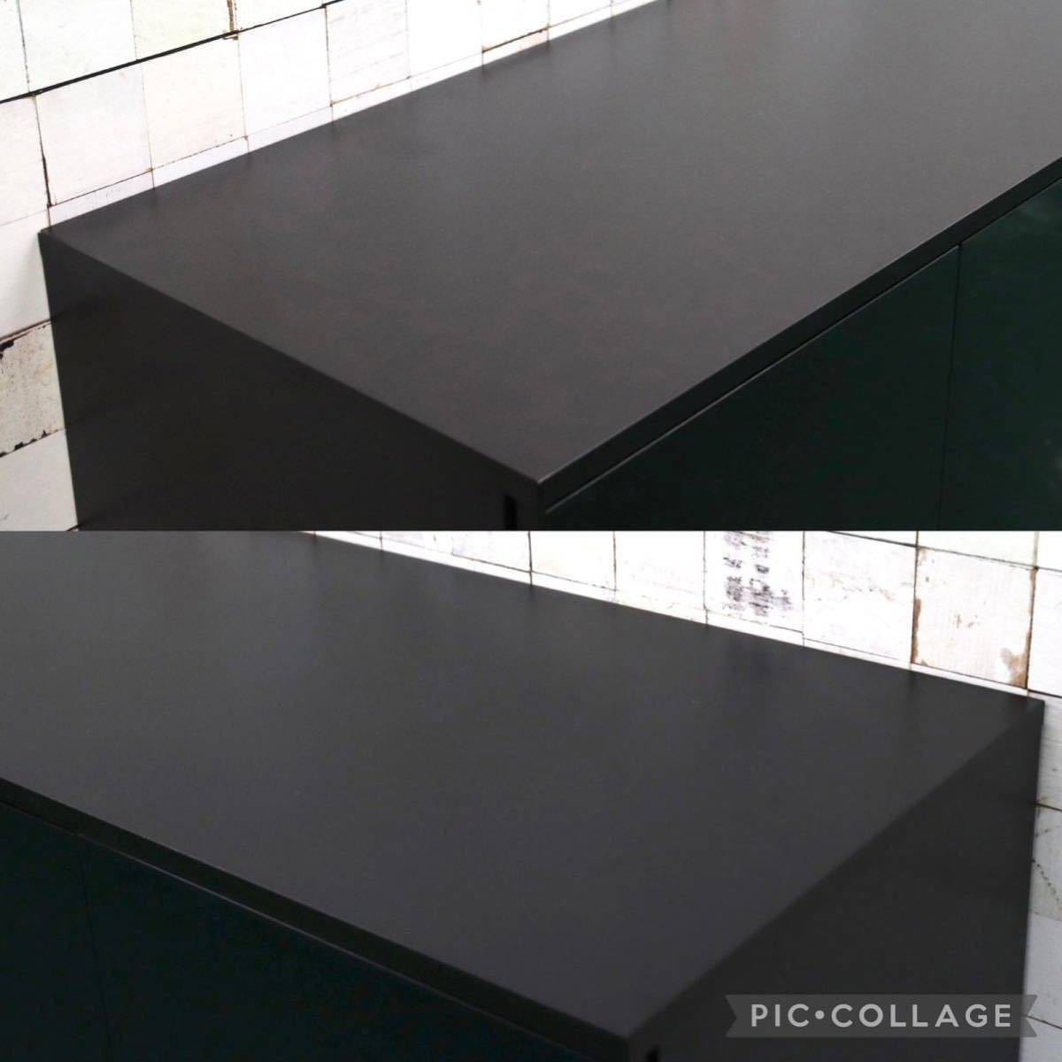 GMFS165○IDC大塚家具 エディス サイドボード ガラスキャビネット リビングボード ブラック 松永家具 モダン 定価約23万