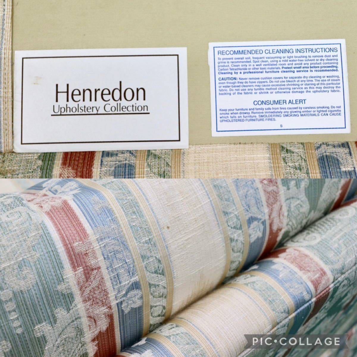 GMFK454○HENREDON / ヘンレドン UPHOLSTERY COLLECTION 3人掛けソファ トリプルソファ IDC大塚家具 ファブリック フェザー US 定価約70万