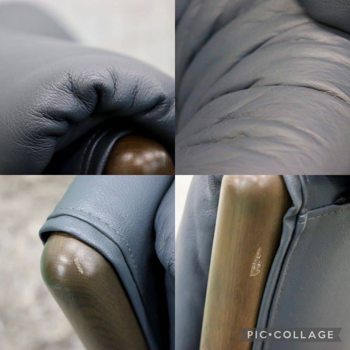 GMFK490A○karimoku / カリモク 1人掛けソファ シングルソファ ラウンジチェア 本革 楢材 応接 国産家具