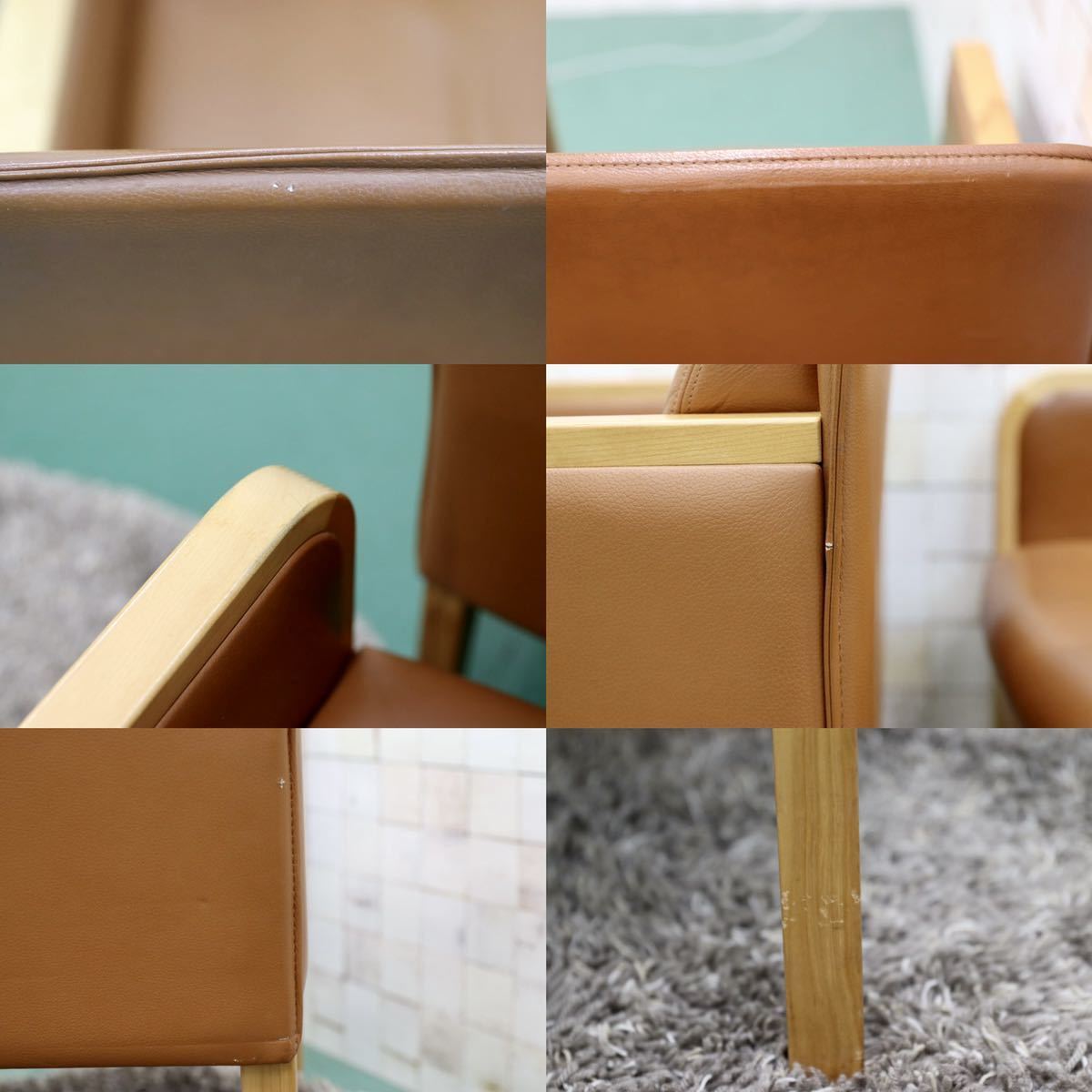 GMFT332A○モリシゲ / MORISHIGE アームチェア 椅子 ダイニングチェア 2脚セット 本革 レザー IDC大塚家具 高級家具 モダン