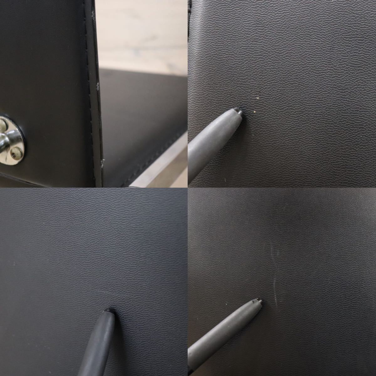 GMFK330B○ダイニングチェア アームレスチェア 椅子 スタイリッシュ レザーチェア モダン ブラック 2脚セット